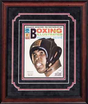 1968 Muhammad Ali Autographed 9 x 11 "Boxing Illustrated" Framed Mazagine Cover (PSA/DNA)